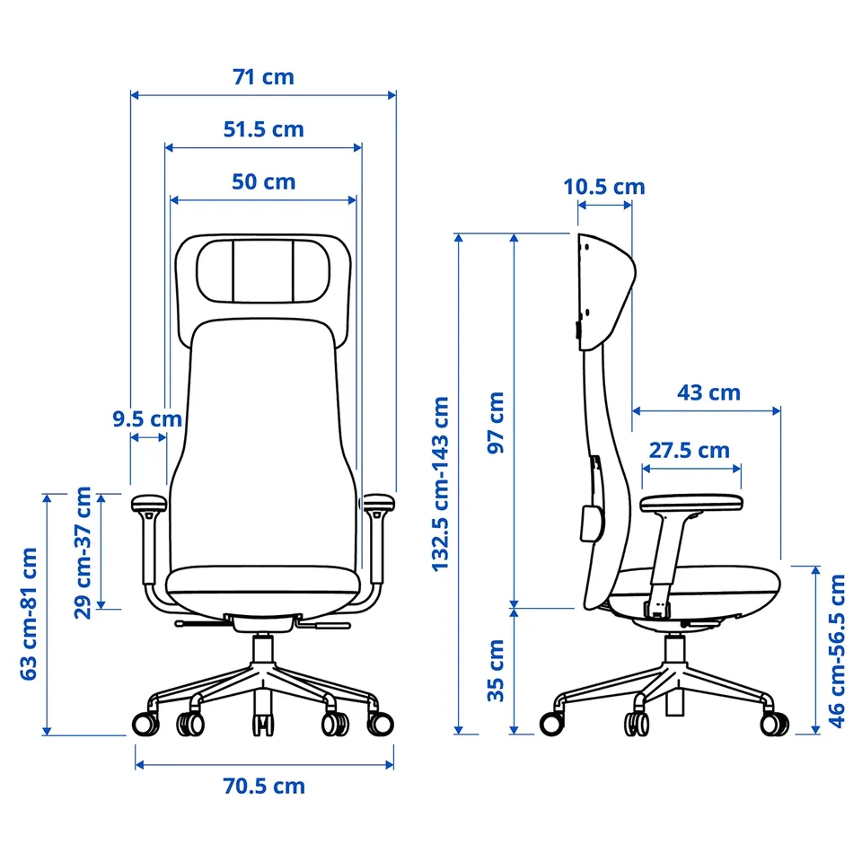 part: GRÖNFJÄLL office chair with arm/headrest