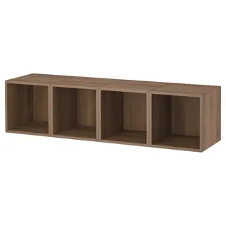 EKET wall-mounted storage combination, brown walnut effect, 140x35x35 cm