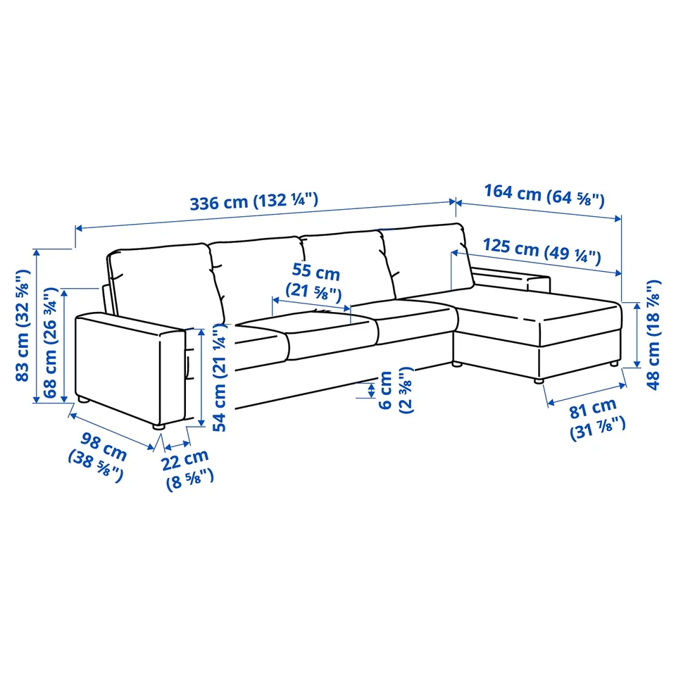 part: VIMLE 4-seat sofa with chaise longue