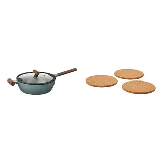 HEAT/KLIPPFISK set: sauté pan with lid + pot stand
