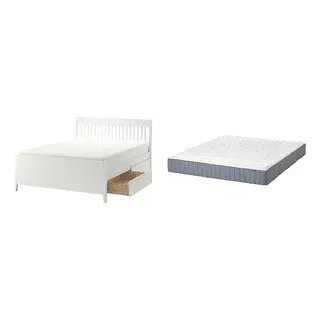 IDANÄS/VALEVÅG Bed with 24cm thick mattress, pocket sprung, foam,5 comfort zones, extra firm