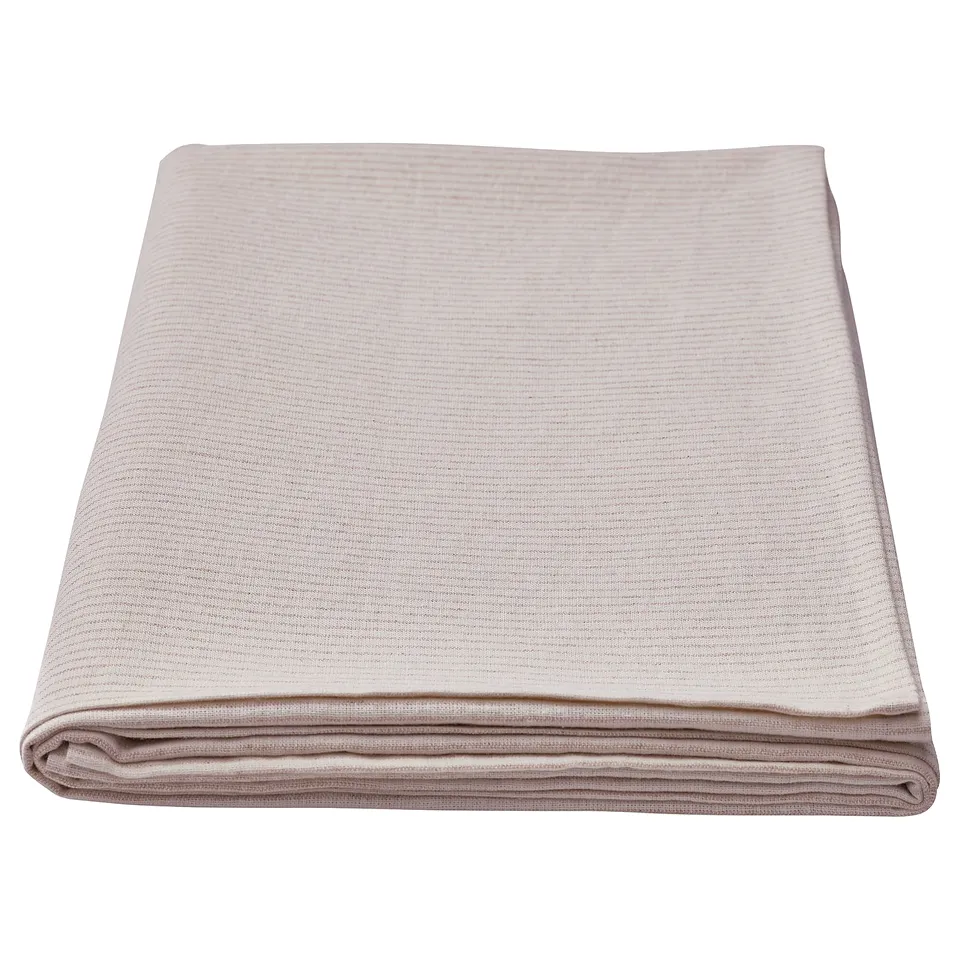 SILVERARV tablecloth, beige. Folded, woven texture with natural, rustic look. Cotton and jute.