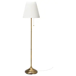 ÅRSTID floor lamp, brass/white, Height 155 cm
