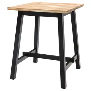 SKOGSTA table, counter height acacia/black, 74x74 cm