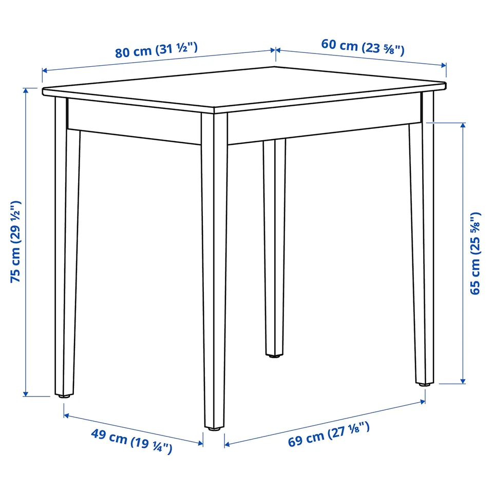 NÄSINGE / BERGMUND Table and 2 chairs, dark brown stained beech veener/Gunnared medium grey black, 80x60 cm