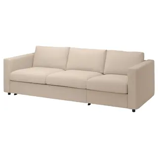 VIMLE 3-seat sofa-bed, Hallarp beige, Width 261 x Depth 98 cm