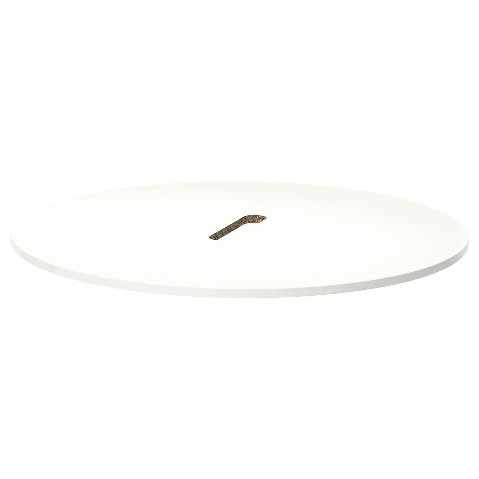 MITTZON round white office table, melamine, durable, stain-resistant.