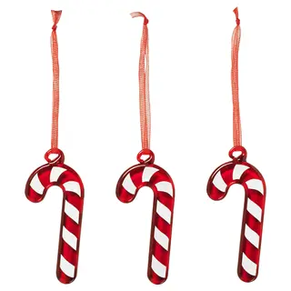 VINTERFINT tree ornament, candy cane/red/white, 8 cm