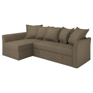 HOLMSUND corner sofa-bed, Kilanda grey-brown, Width 230 x Depth 90 cm