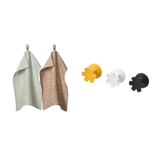 JORDBORR/ÄLVMAL set: tea towel + hook, self-adhesive