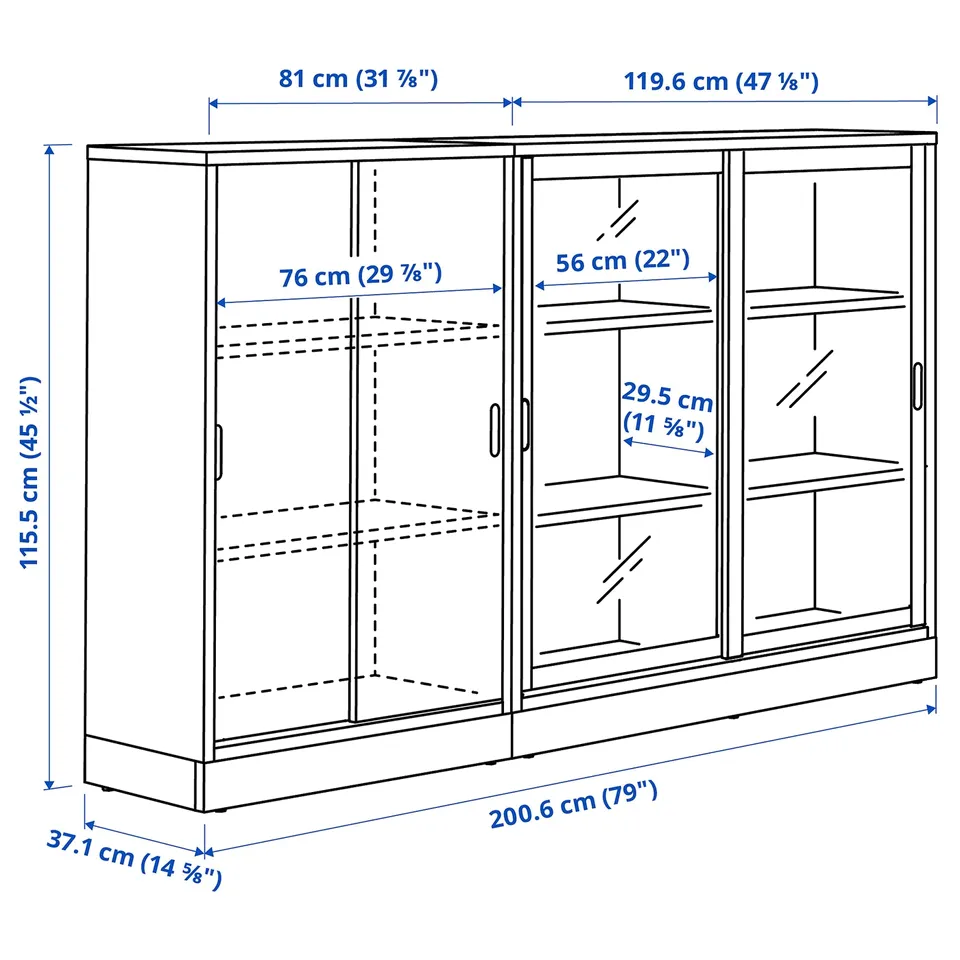 Illustration with measurements for the product: TONSTAD.
