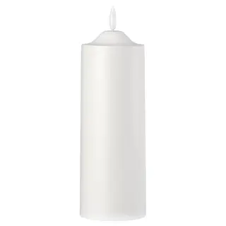 SMÅLOM LED pillar candle, battery-operated white, 19 cm
