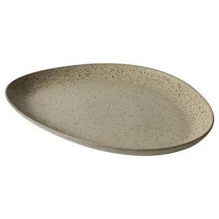 GRÅRÄV serving plate, green-grey, 38 cm