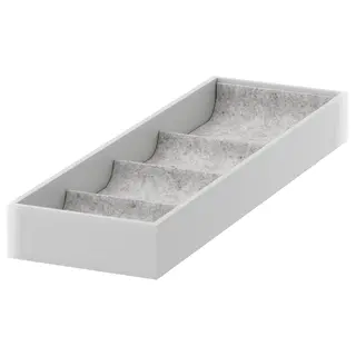 KOMPLEMENT insert with 4 compartments, light grey, 15x53x5 cm