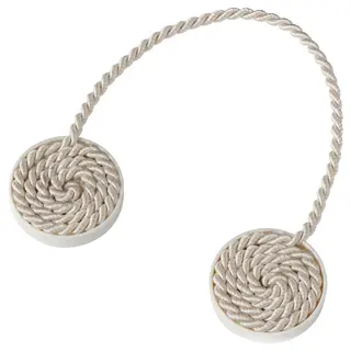 FÖNSTERBOMAL magnetic curtain tie-back, beige/white