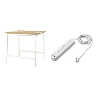 KOPPLA/MITTZON set: conference table + 4-way socket with 2 USB ports