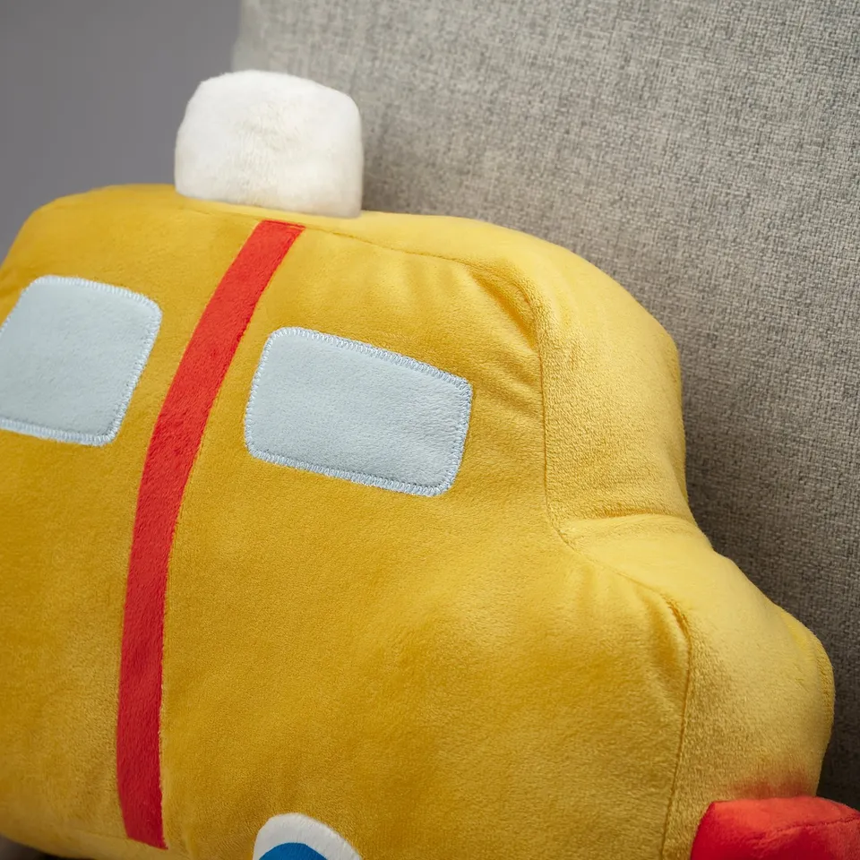 BARNDRÖM Cushion, yellow/taxi-shaped, 51x30 cm