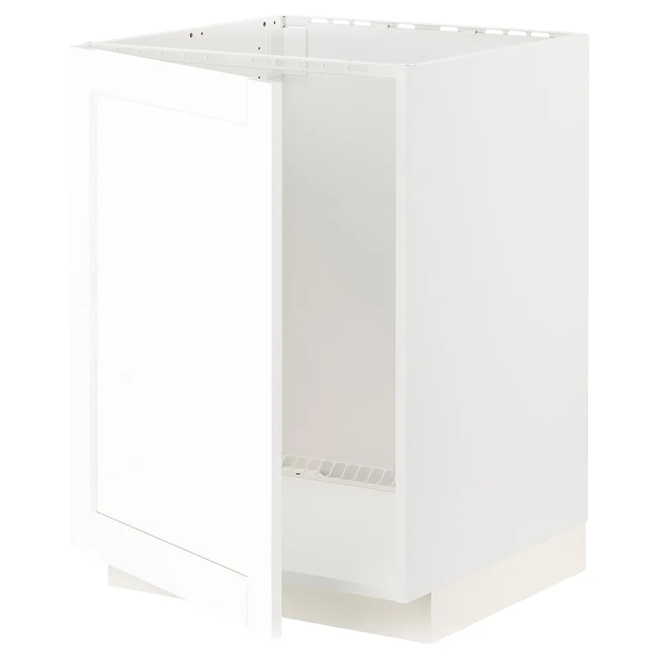 White METOD kitchen cabinet, rectangular shape, pure design.