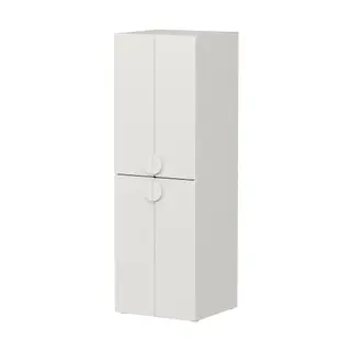 SMÅSTAD / PLATSA wardrobe, white white/with 2 clothes rails
