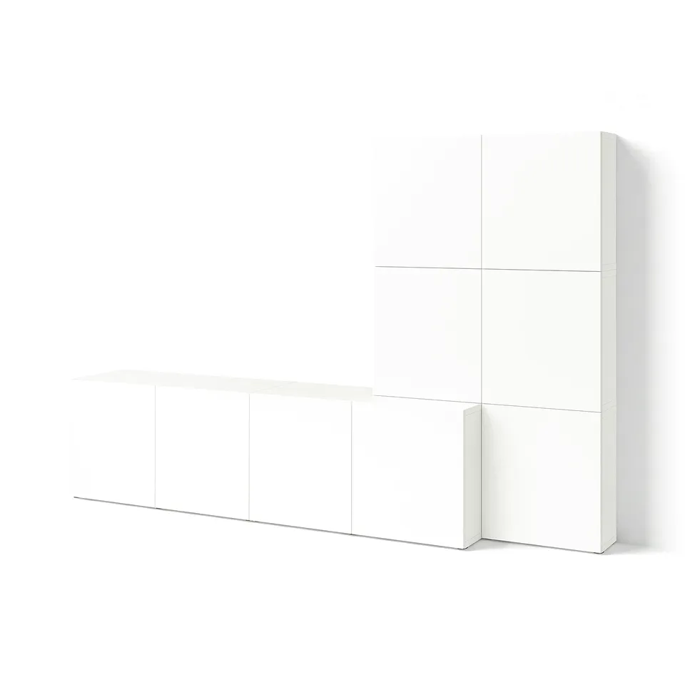 BESTÅ Storage combination with doors, white Lappviken/white, 300x42x193 cm