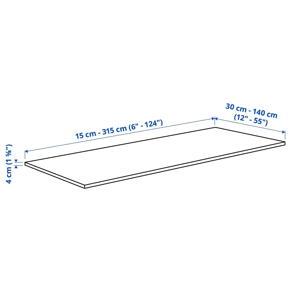 MÖCKLARP Custom made worktop, matt white lively marble effect/high pressure porcelain, 1 m²x4.0 cm