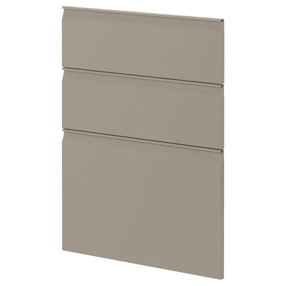 METOD kitchen panel, matte grey-beige, rectangular with sleek edges.