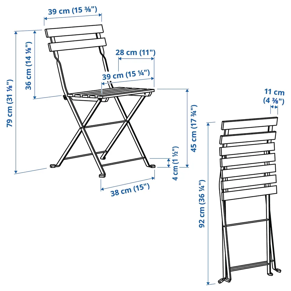 Illustration with measurements for the product: TÄRNÖ.