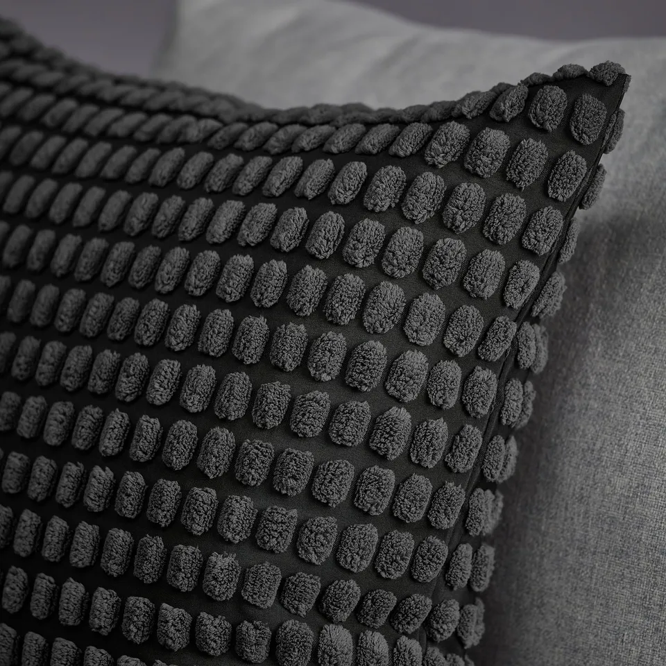 SVARTPOPPEL Cushion cover, anthracite, 65x65 cm