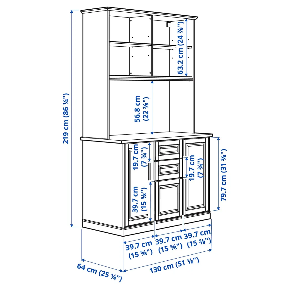 Illustration with measurements for the product: ÖNNERUP.