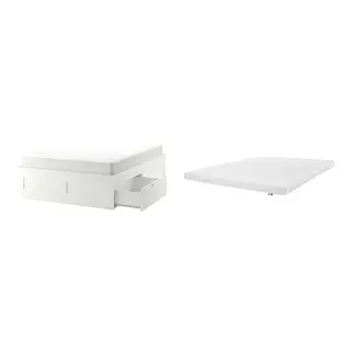 BRIMNES/ÅRBERGET Bed with 8cm thick mattress, latex,5 comfort zones, medium firm