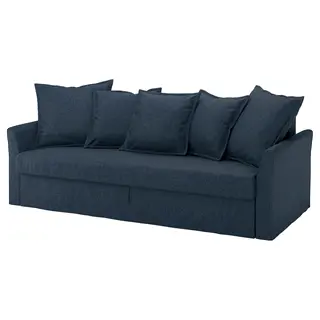 HOLMSUND 3-seat sofa bed, Kilanda dark blue, Depth 99 x Height 96 x Width 231 cm
