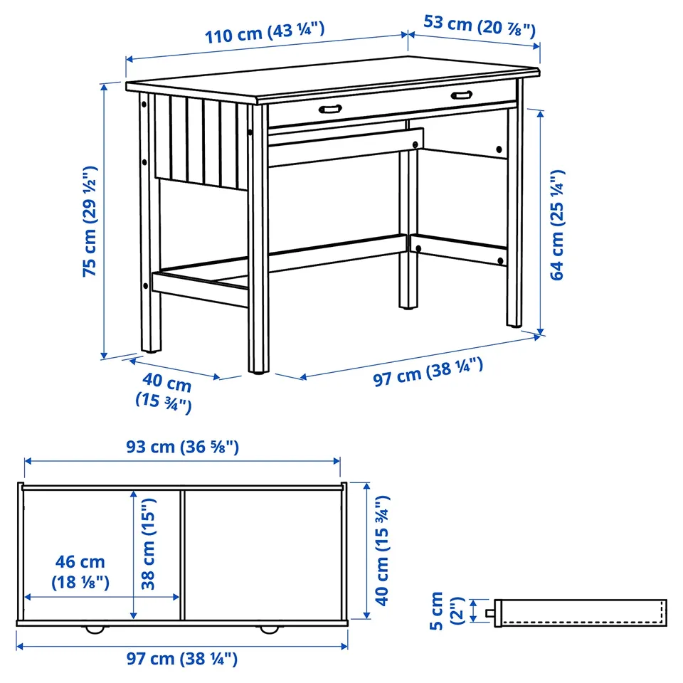 Illustration with measurements for the product: BRYTNING.