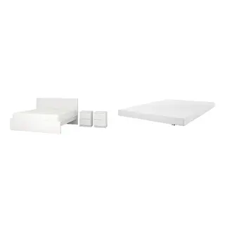 MALM/ÅKLABBEN Bed with 12cm thick mattress, latex, 5 comfort zones, medium firm