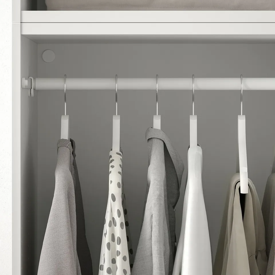 PLATSA Wardrobe with 8 doors+3 drawers, white STRAUMEN mirror glass/SANNIDAL white, 240x57x221 cm