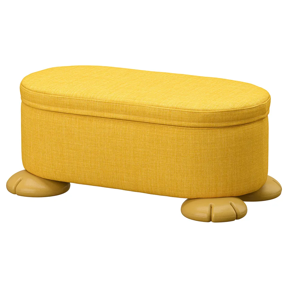GREJSIMOJS Pouffe with storage, yellow
