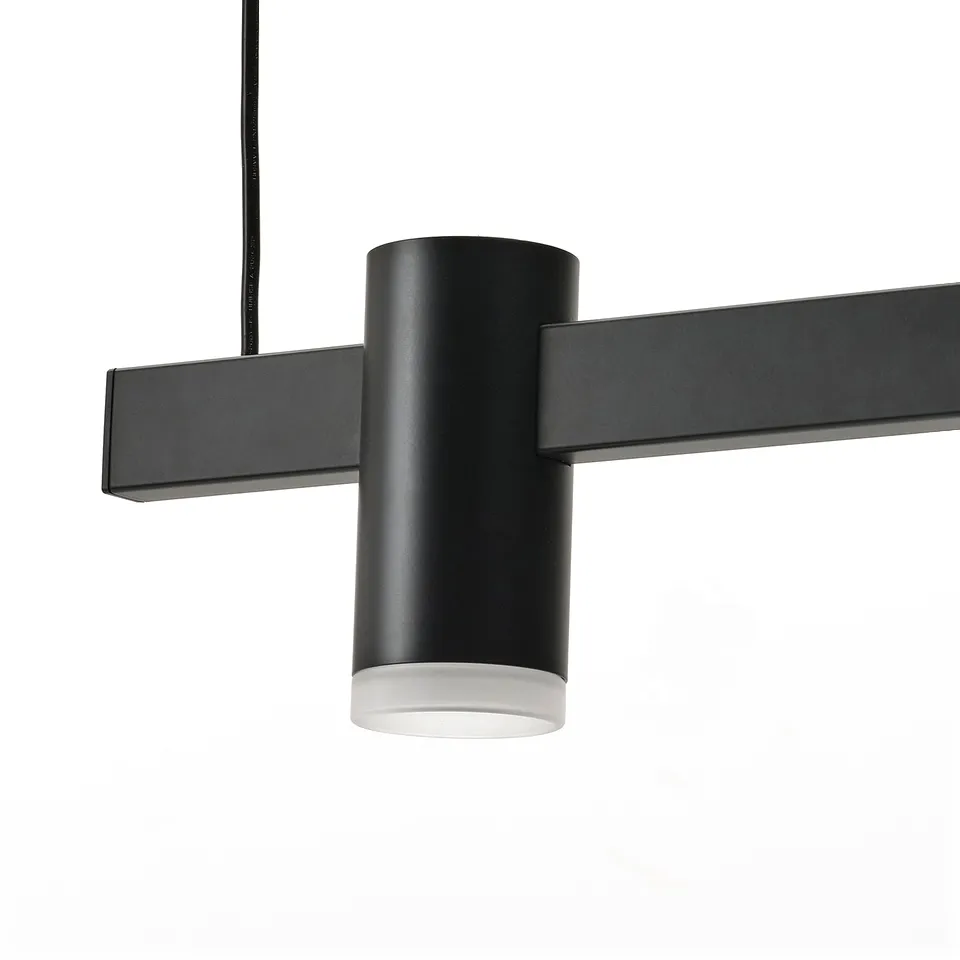 KRANSALG Pendant lamp with 5 lamps, black, 113 cm
