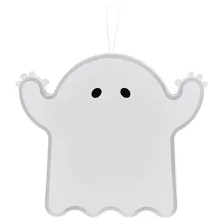 KUSTFYR LED hanging decoration, ghost battery-operated/white