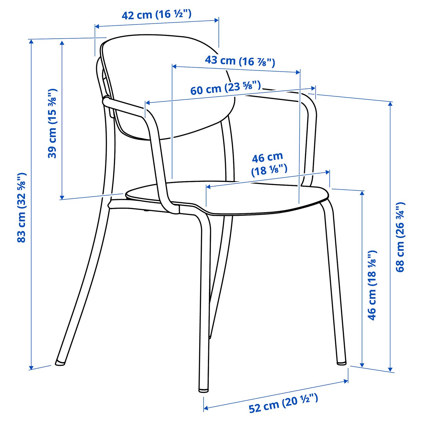 VISINGSÖ Chair with armrests, outdoor/deep green