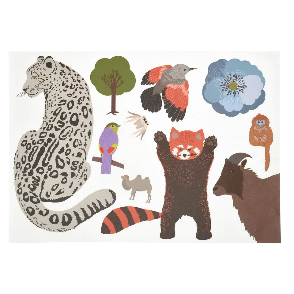 ALPTALL Decoration stickers, set of 3, multicolour/Himalayan animals and plants