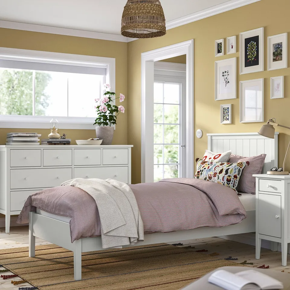 GULLABERG Bedroom furniture, set of 3, white, 90x200 cm