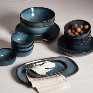 GLADELIG bowl/deep plate/ plate,16 pieces set
