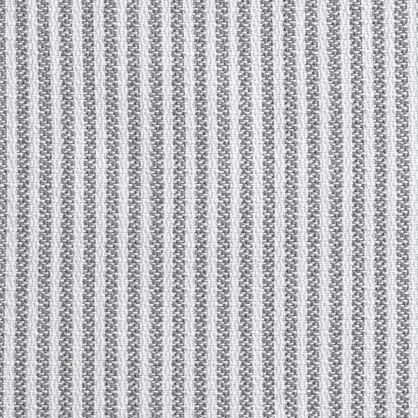Close-up of striped, textured gray-white fabric, showcasing high-quality weave and pattern consistency.