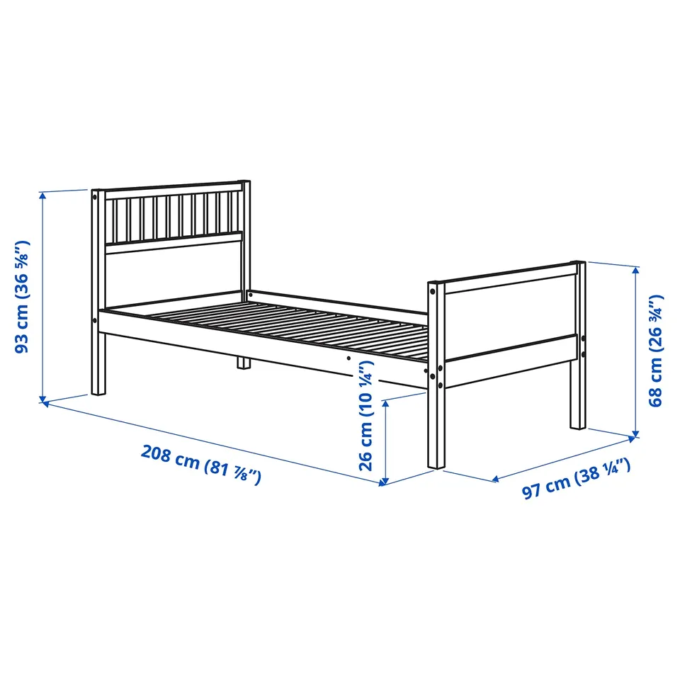 Illustration with measurements for the product: SMYGA.