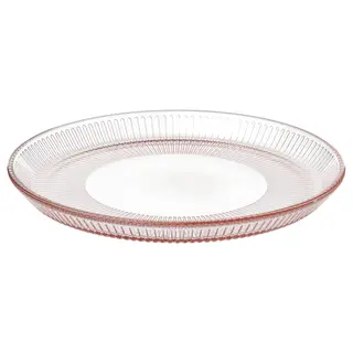 HAVSGÄDDA side plate, stripe pattern/pink, 21 cm