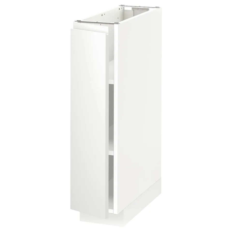 Sleek white METOD kitchen cabinet with minimalist design and matte finish.