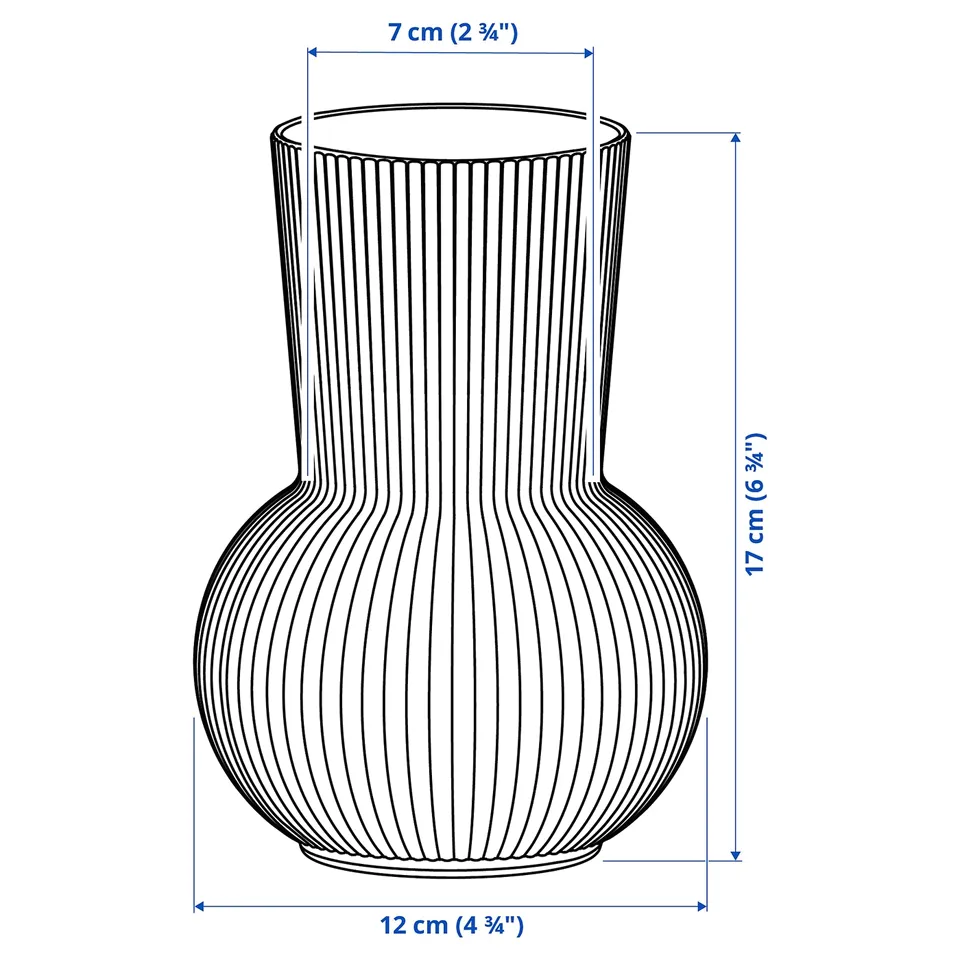PÅDRAG Vase, clear glass, 17 cm