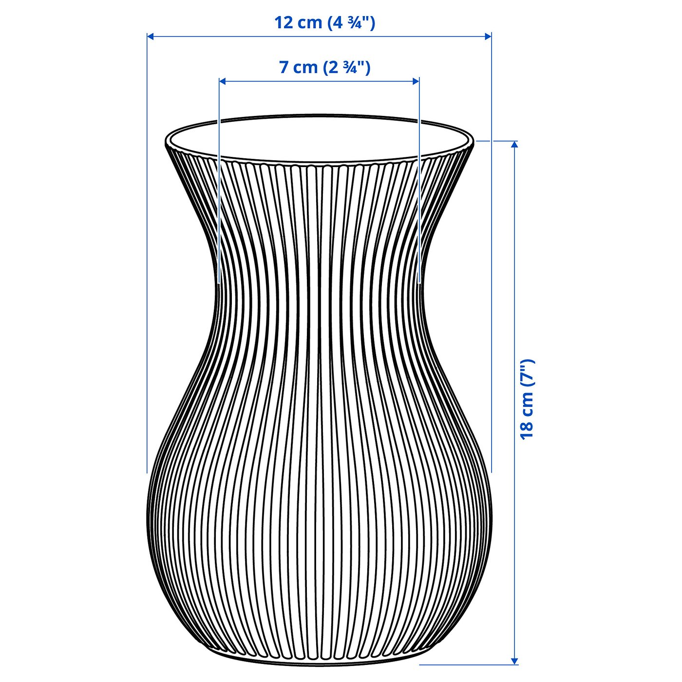 ROSENMÅS Vase, green, 18 cm