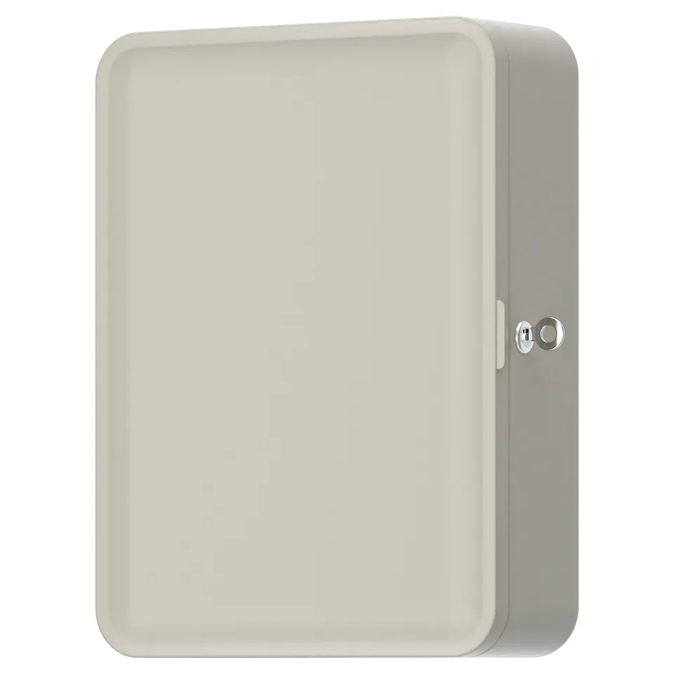 HUSBYÅN Wall cabinet, grey-beige, 28x11x37.5 cm