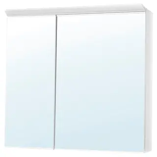 TREASJÖN mirror cab 2 door/built-in lighting, 80x17x75 cm