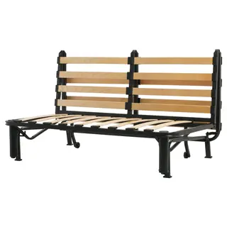 LYCKSELE two-seat sofa-bed frame, black, Width 142 x Depth 100 x Height 87 cm